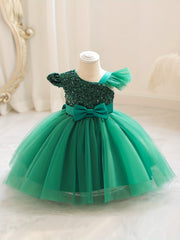 Girls Mesh Puffy Princess Dress - Birthday Gift & Performance Gown Dress