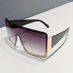 Y2K Gradient UV400 One Piece Sunglasses with Rivets