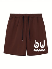 Men's Doodle Graphic Athletic Shorts For Summer