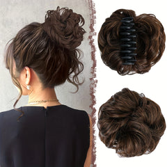 Messy Hair Bun Hair Piece Tousled Updo Hairpiece For Women Wavy Curly