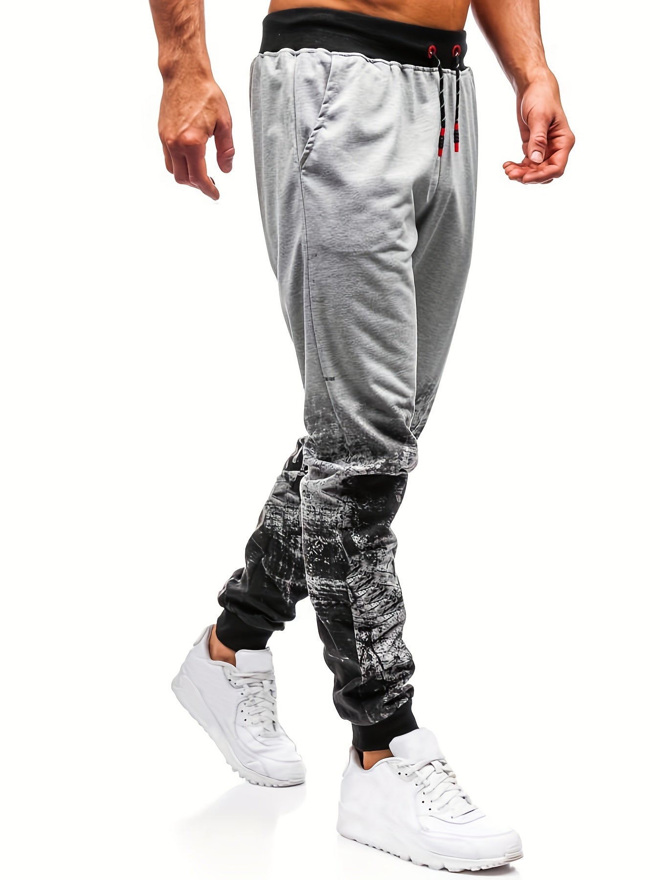 Graphic Pattern Joggers Men's Casual Loose Fit Drawstring Waist