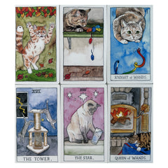 Cartoon Cat Tarot Cards Set for Beginners with Guidebook