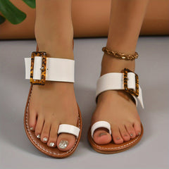 Leopard Print Flat Slides Women's Slip On Shoes