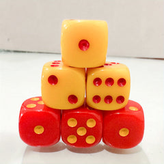 10pcs 16mm Acrylic Red Yellow D6 Game Dice Bars Clubs Parties