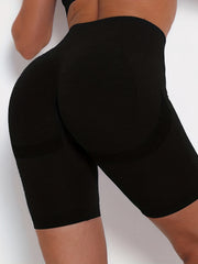 Yoga Sports Shorts High Waist Tummy Control Stretchy Seamless Quick Drying