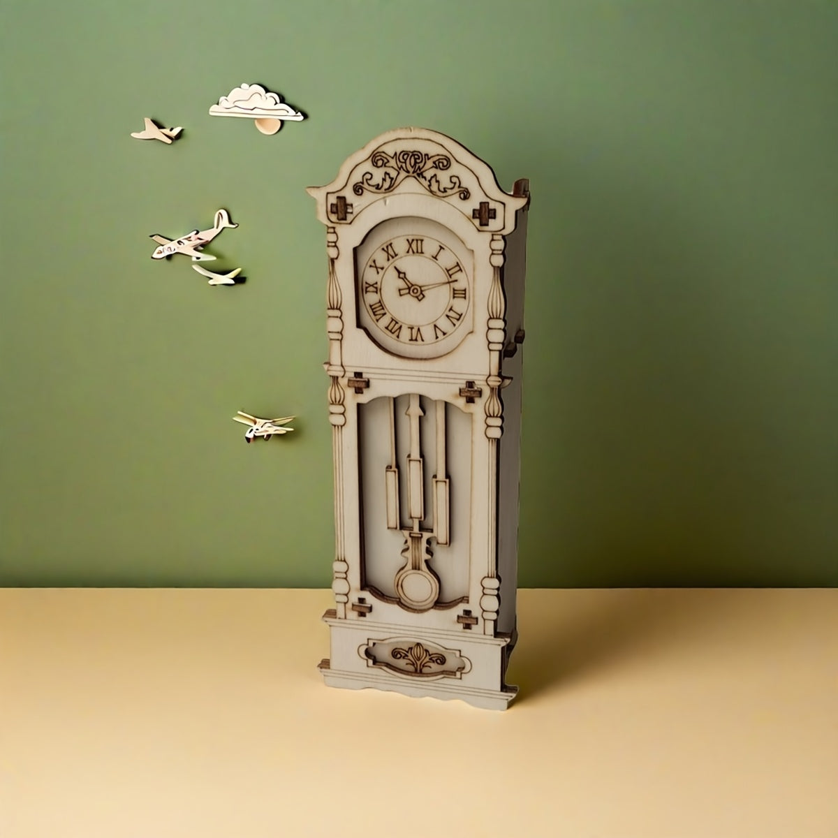 Vintage European Style Wooden Puzzle Clock