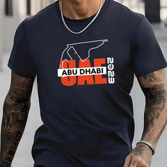 Letter Pattern Print Men's Graphic Crew Neck Active T-shirt