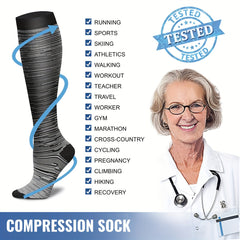 4 Pairs Copper Compression Socks for Women & Men 15-25 mmHg
