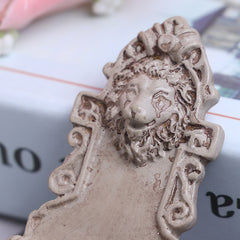 1pc Lion Head Wall Decoration for Dollhouse Realistic Resin Garden Scene
