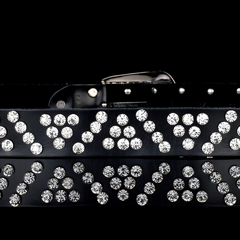 Women's Rhinestone Jeans Belt Wide Trim Fashion Glitter Studded