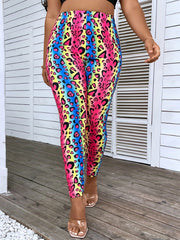Plus Ombre Leopard Print High Rise Skinny Leggings