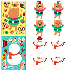 3pcs Christmas Face Changing Stickers Santa Claus DIY Waterproof Stickers
