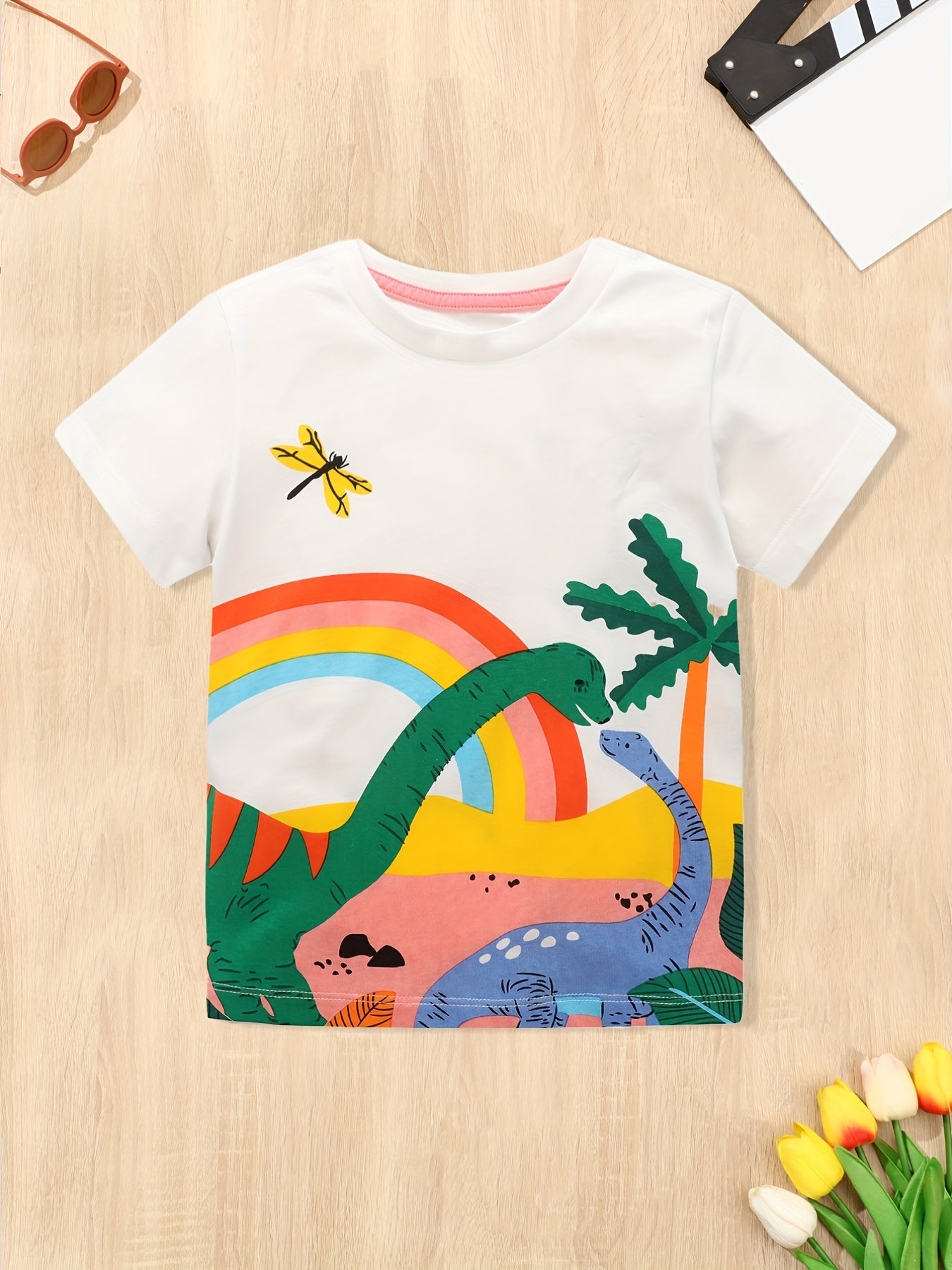 Kids Dino Print Short Sleeve T Shirt