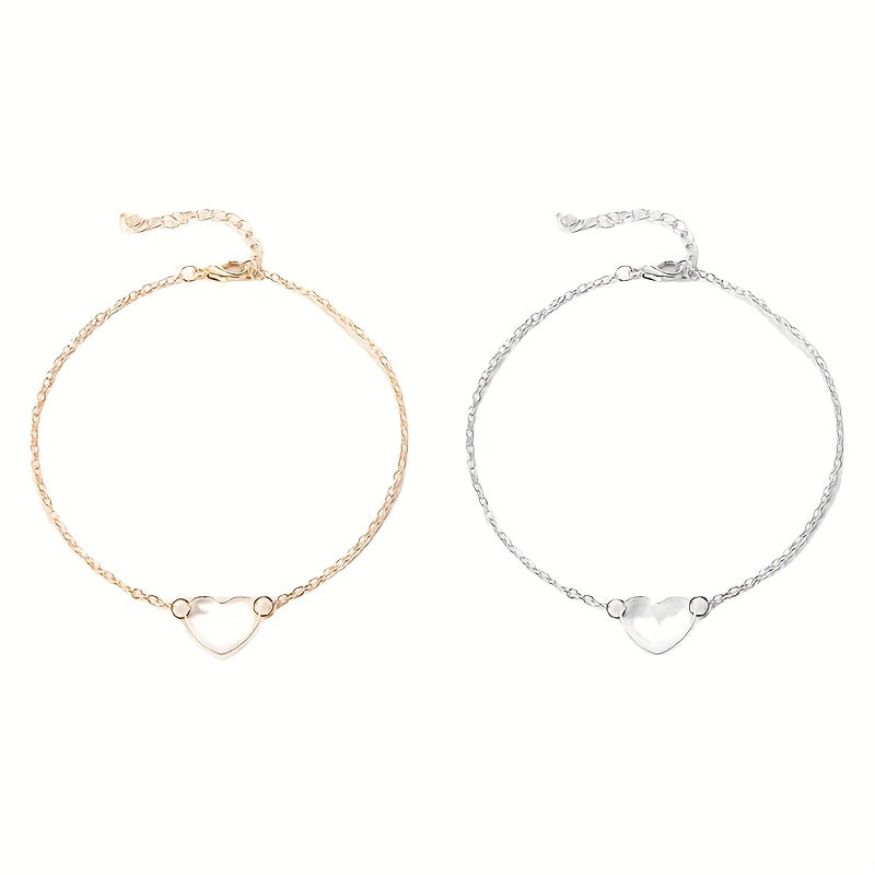 Heart Decor Chain Bracelet for Girls Daily Wear