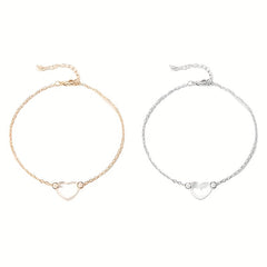 Heart Decor Chain Bracelet for Girls Daily Wear