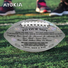 Glitter American Football Christmas To Our Son From Mom And Dad Size 9