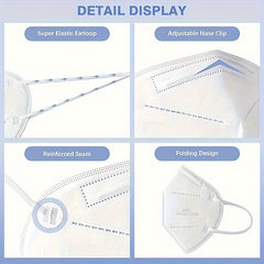 50pcs KN95 Masks 5 layer Adult Protective Mask KN95 Cup Dust Mask