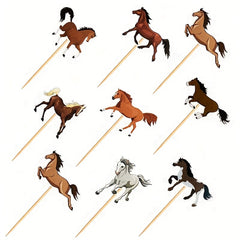 8pcs Cartoon Horse Cake Topper for Birthday Party Decoration