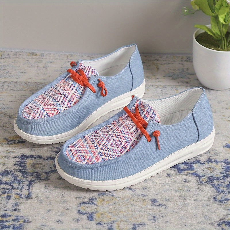Women's Lightweight Canvas Lace-Up Walking Shoes