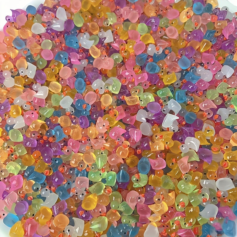 Glow in the Dark Duckling Mini Yellow Duck DIY Jewelry Decoration
