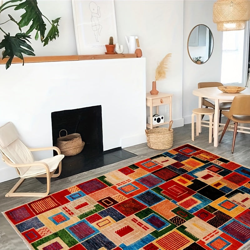 American Style Checkered Large Carpet Floor Mat - Home Decoration