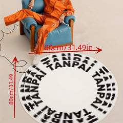 Modern Round Area Rug Ultra Durable Rugs Letter Print Non Slip Floor Mat