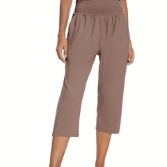 High Waist Capris Pants Casual Crop Pants For Spring & Summer