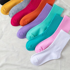 10 Pairs Girls Plain Crew Socks for Kids
