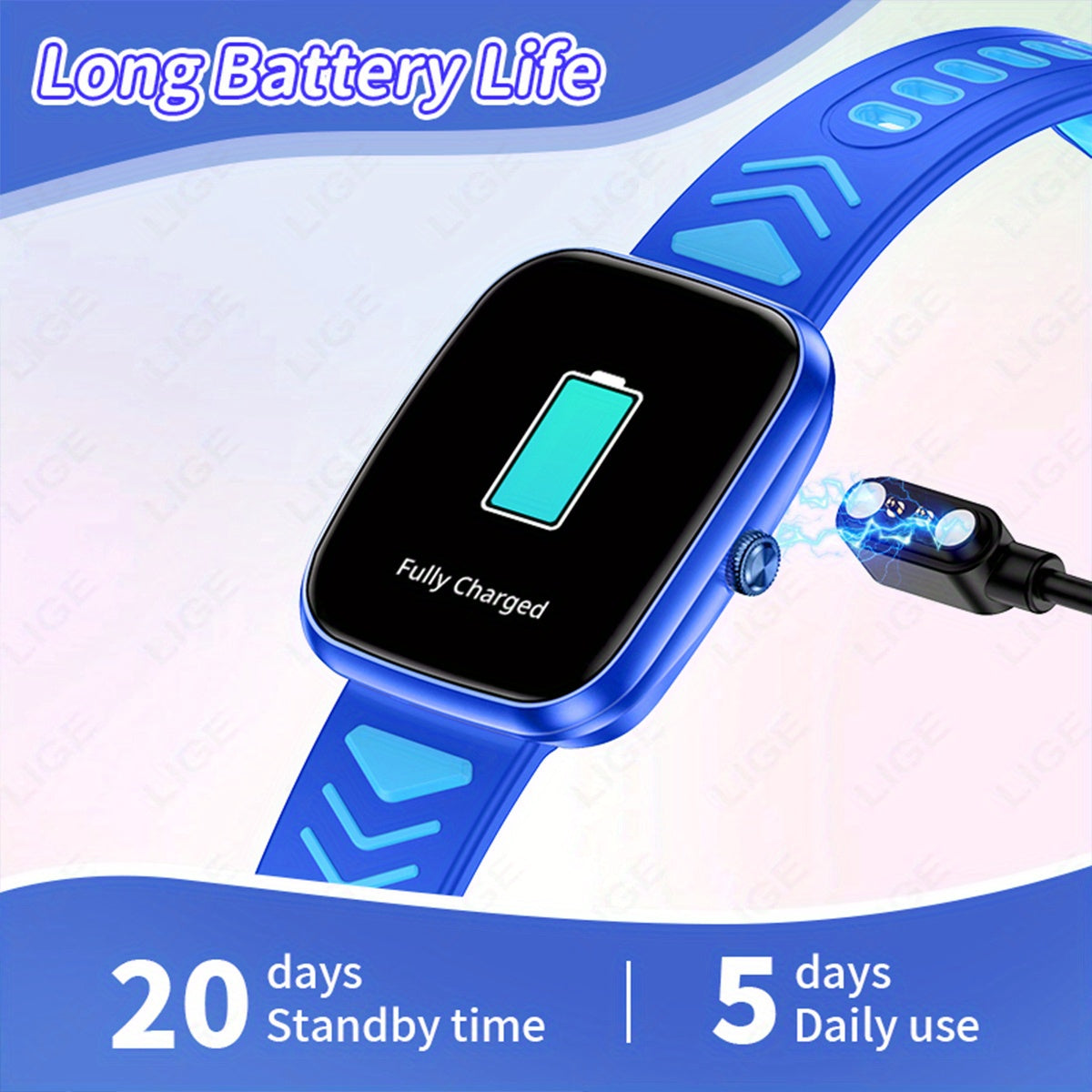 LIGE Smart Watch 1.75" Display Sports Mode Music Player