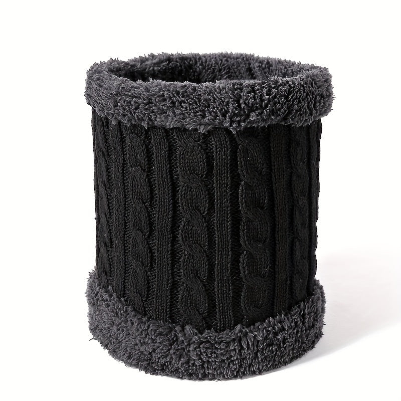 Winter Scarf Neck Gaiter Velvet Thick Warm Knitted Neck Cover