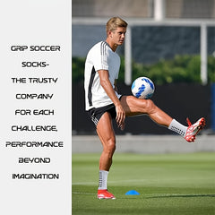 Men's Non Slip Football Socks Crew Grip Socks for Football Basketball
