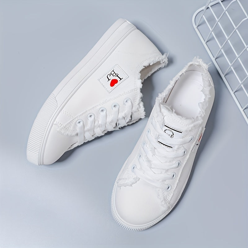 Women's Canvas Lace Up Walking Shoes Low Top Sneakers