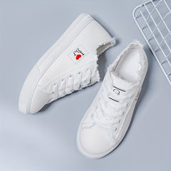 Women's Canvas Lace Up Walking Shoes Low Top Sneakers