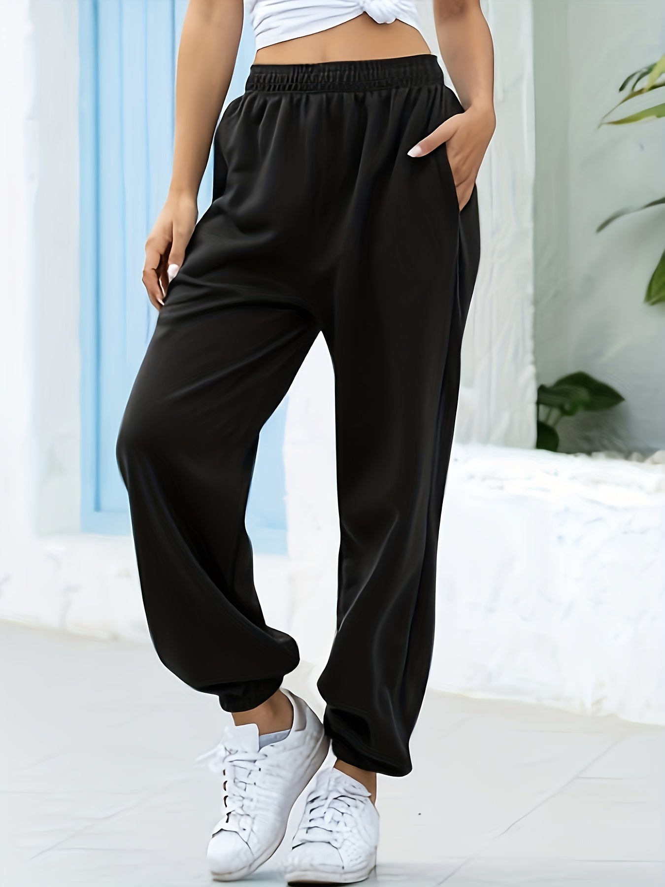 Women's High Waist Elastic Sweatpants