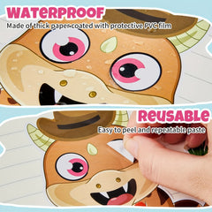 24PCS Dinosaur Make-A-Face Stickers Party Favors Activities