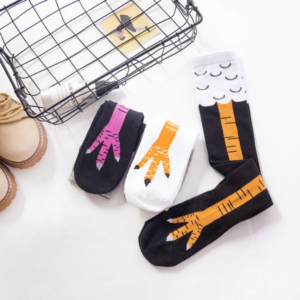 3 Pairs Women's Chicken Legs Knee High Novelty Socks