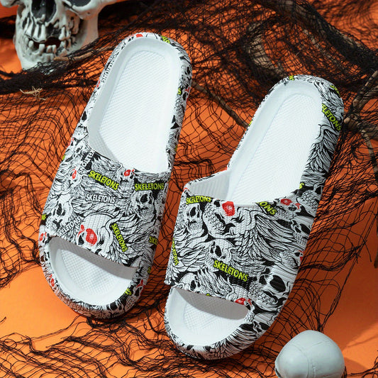 Men's Halloween Theme Slides Non Slip Slippers Open Toe Shoes