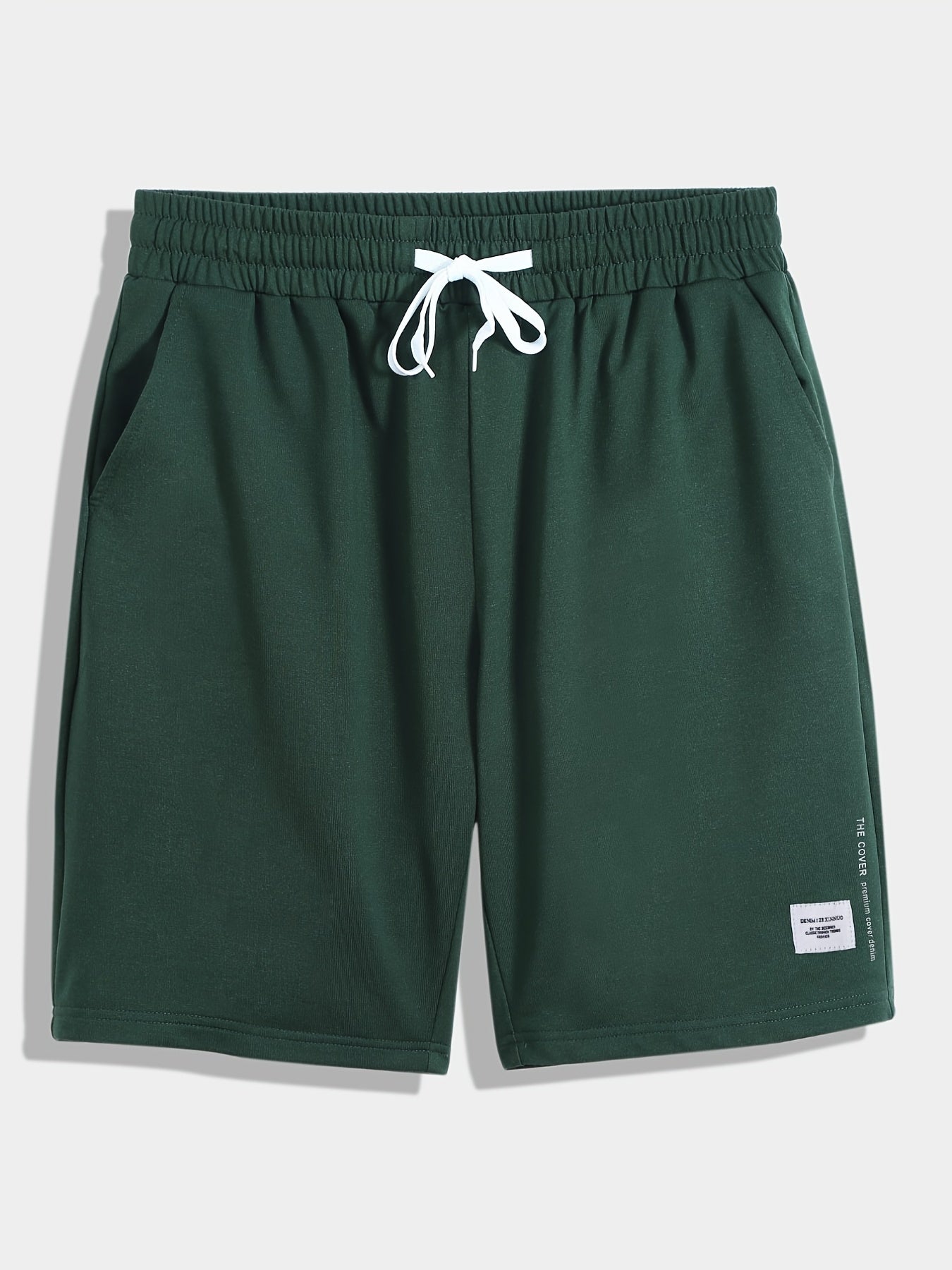 Men's Casual Green Stretch Knitted Cotton Shorts for Summer
