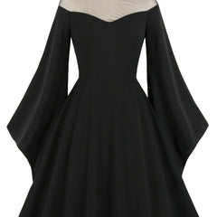 Gothic Dress Mesh Bell Sleeve Swing Party Dress
