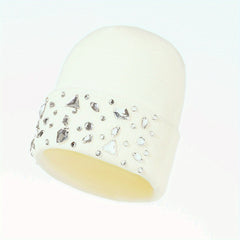 Crystal Decor Beanie Knit Hat Warm Skull Cap for Women