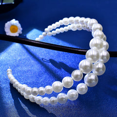 Vintage Pearl Bridal Headband Handcrafted Wedding Hair Accessory