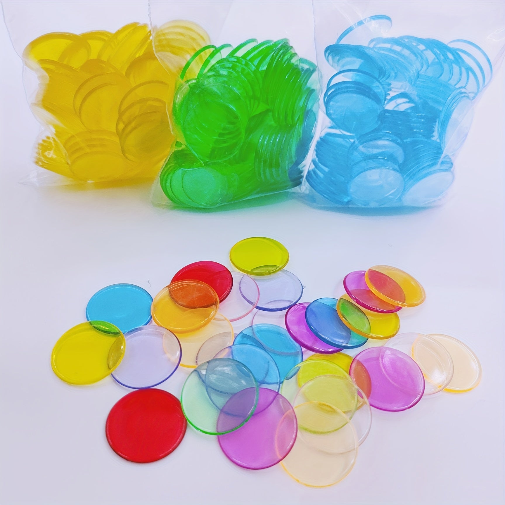100pcs Transparent Plastic Round Game Markers