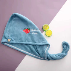 Embroidered Dry Hair Cap Absorbent Quick Drying Hair Towel