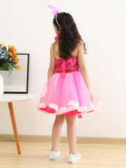Girls Mermaid Princess Costume Tutu Dress Halloween Halter Neck Dress with Headb