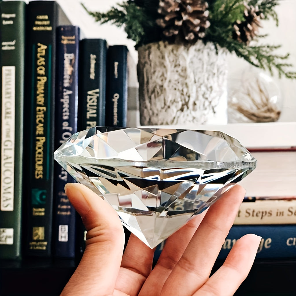 Crystal Faceted Diamond Paperweight Wedding Favor Decor