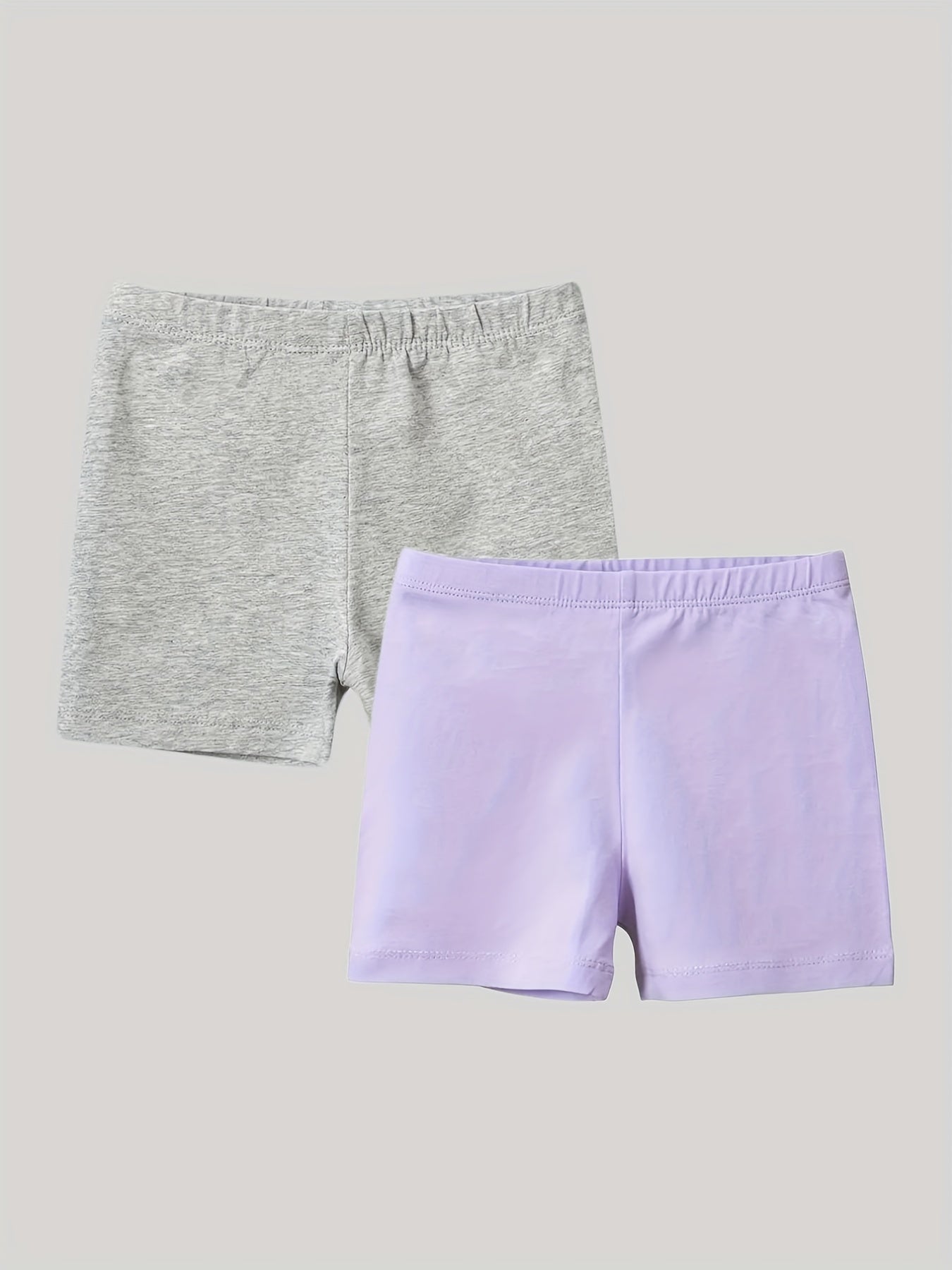 2pcs Girls Classic Elastic Waist Shorts Leggings for Spring Summer