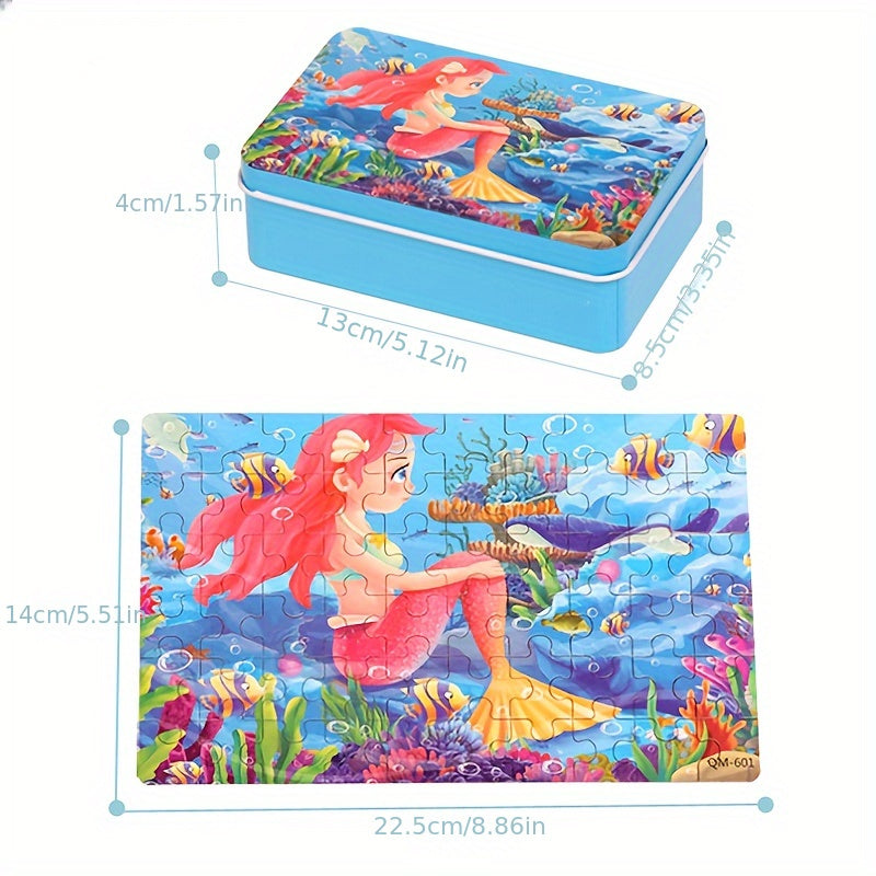 Wooden Puzzle Board Toy Set for Kids with 60 Iron Box Puzzles