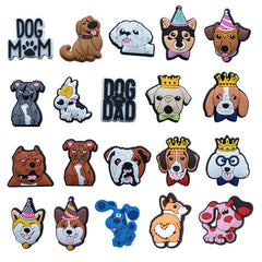 20pcs Dog Shoe Charms for Clogs Jibtz Bubble Slides Sandals PVC Accessories