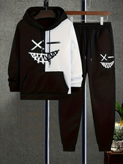 Men's Pocket Hoodie & Sports Trousers Set for Spring & Autumn