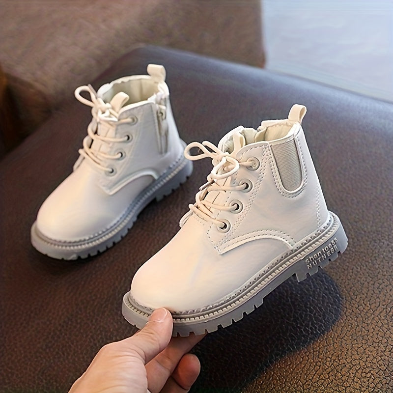 Girls Lace Up Ankle Boots Non Slip Comfortable Zipper Indoor Outdoor Travel